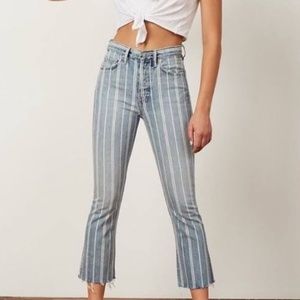 Boyish Striped Flare Jeans